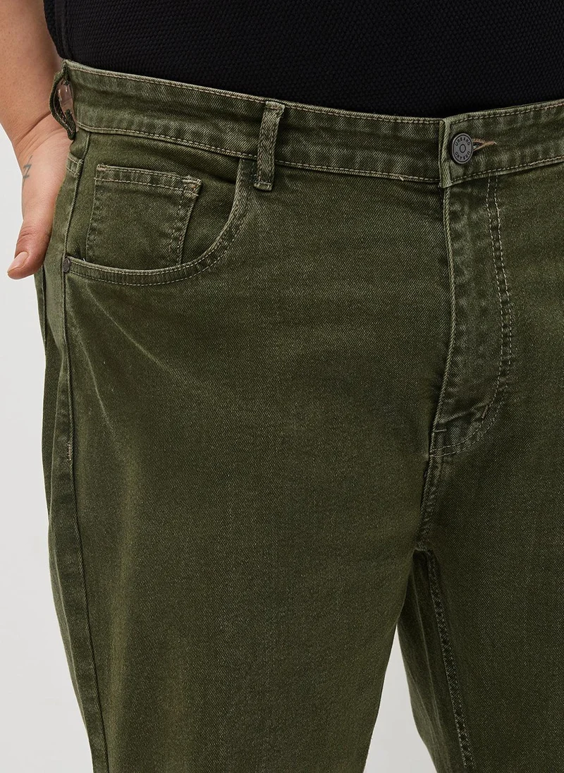 Urbano Fashion  Urbano Plus Men's Light Green Regular Fit Heavy Washed Denim Jeans Stretchable for Men | Best Price UAE